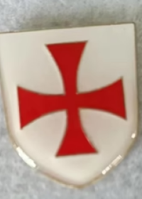 Templar shield lapel pin